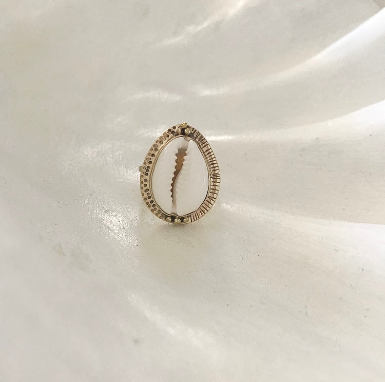 Gold Cowrie Ring