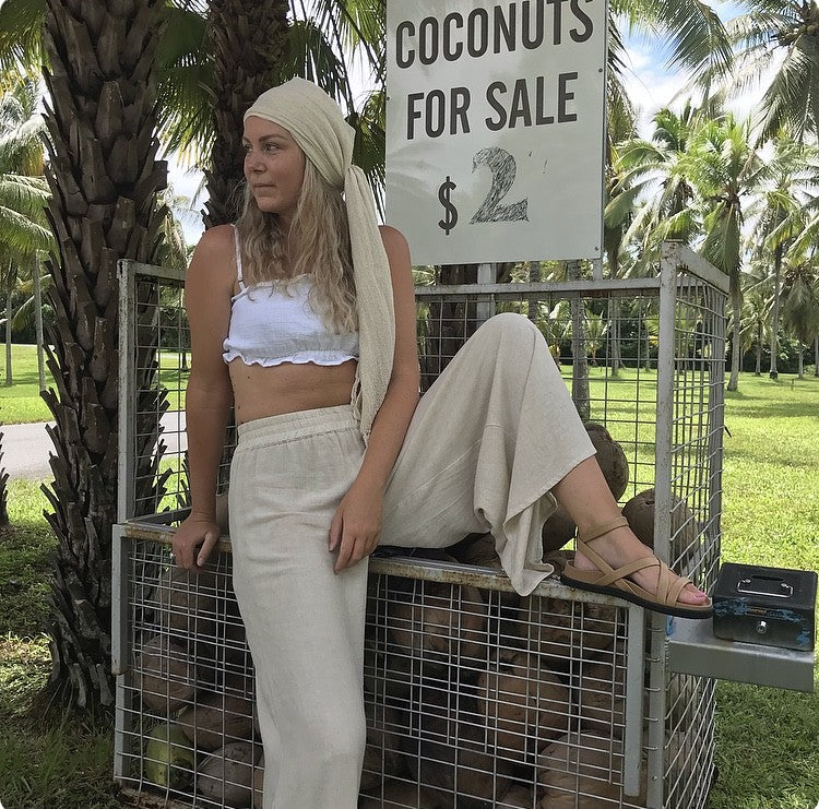 Casa Luna Pant - Oatmeal linen blend
